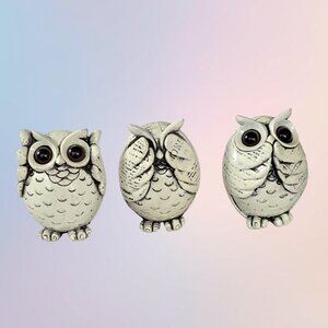Three Wise Owls Figurine See No Evil Hear No Speak No Beutiful Decoration